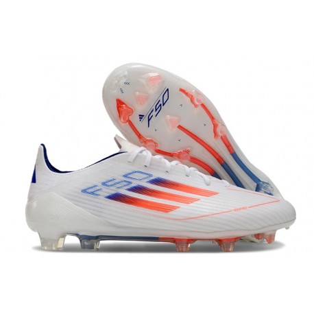 adidas F50 Elite FG Nuovo Bianco Blu Rosso
