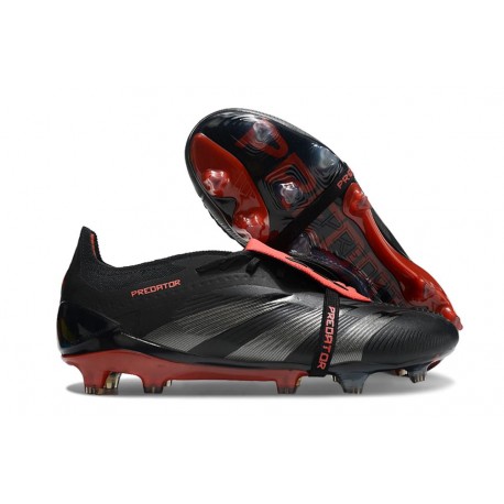 adidas Predator Elite Fold-over Tongue FG Stealth Victory - Nero Grigio Rosso