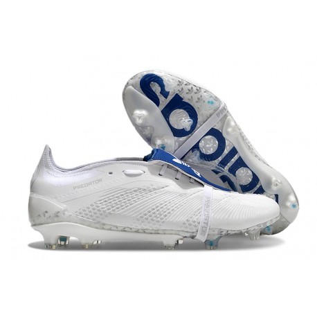 adidas Predator Elite Fold-over Tongue FG Polar Victory - Bianco Argento Metallizzato Blu