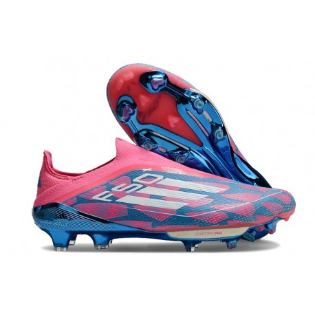 adidas F50+ Laceless FG Solar Blu Ftwr Bianco Solar Rosa