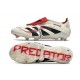 adidas Predator 25 Elite Tongue FG Bianco Off Nero Core Rubino Puro