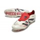 adidas Predator 25 Elite Tongue FG Bianco Off Nero Core Rubino Puro
