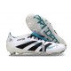 adidas Predator 25 Elite Tongue FG Bianco Nero Ciano 