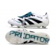 adidas Predator 25 Elite Tongue FG Bianco Nero Ciano 