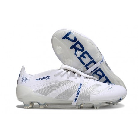 adidas Predator 25 Elite Tongue FG Bianco Argento Metallico Royal Acceso