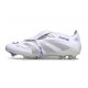 adidas Predator 25 Elite Tongue FG Bianco Argento Metallico Royal Acceso