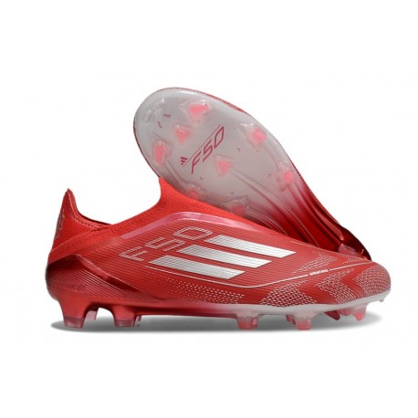 Scarpe da calcio adidas F50 Elite Laceless FG Rosso Argento