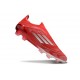Scarpe da calcio adidas F50 Elite Laceless FG Rosso Argento