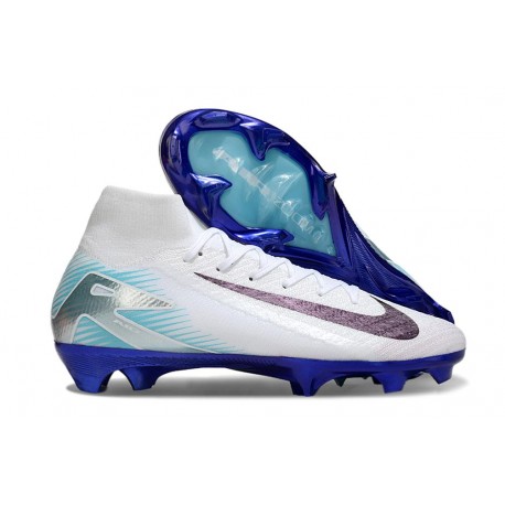 Nike Zoom Mercurial Superfly 10 Elite FG Bianco Blu Nero