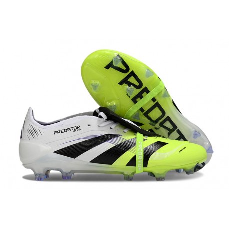 adidas Predator 25 Elite Tongue FG Bianco Nero Limone Lucido