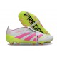 adidas Predator 25 Elite Tongue FG Bianco Rosa Lucido Limone Lucido