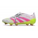 adidas Predator 25 Elite Tongue FG Bianco Rosa Lucido Limone Lucido