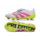 adidas Predator 25 Elite Tongue FG Bianco Rosa Lucido Limone Lucido