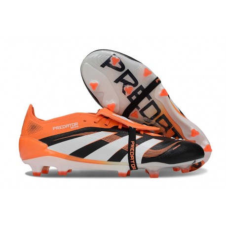 adidas Predator 25 Elite Tongue FG Nero Bianco Arancio