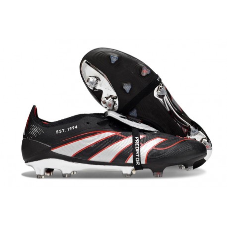 adidas Predator 25 Elite Tongue FG Nero Bianco Rosso