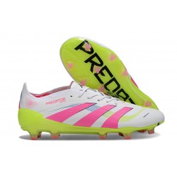 Scarpe adidas Predator Elite 25 FG Bianco Rosa Lucido Limone Lucido
