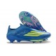 adidas F50+ Laceless FG X MESSI Team Blu Royal Giallo Solare Semi Blu Burst