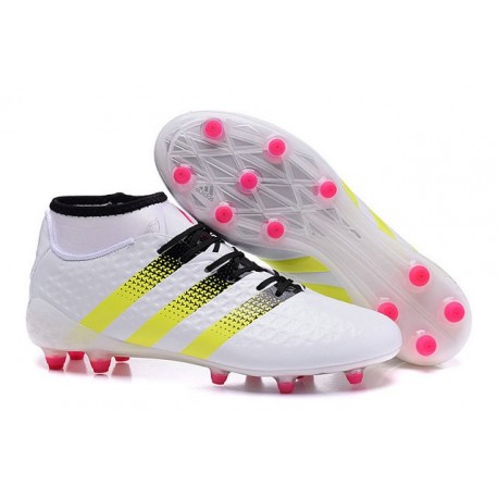 adidas Scarpe da Calcio ACE 16.1 Primeknit FG/AG Con Tacchetti Bianco Rosa