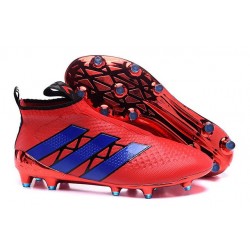 Scarpa da Calcetto Nuove 2016 adidas ACE16+ Purecontrol FG/AG Rosso Blu