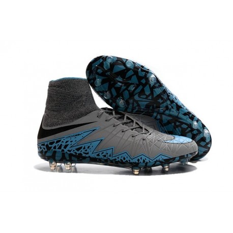 Nuovo Scarpa Nike Hypervenom Phantom 2 Tech FG Grigio Blu Nero