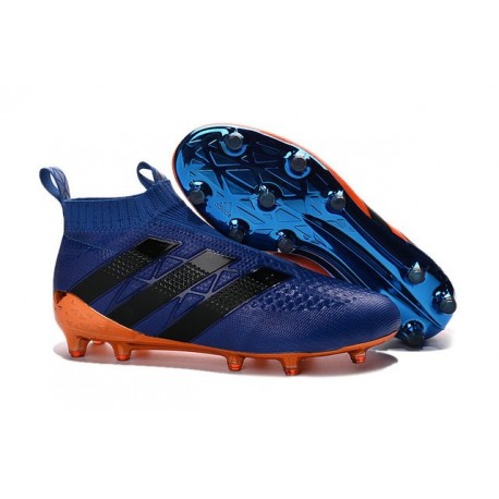 Scarpa da Calcetto Nuove 2016 adidas ACE16+ Purecontrol FG/AG Arancio Blu
