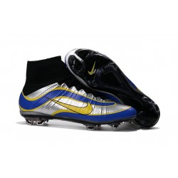 Nike Mercurial Superfly Heritage Scarpette Calcio Argent Blu Giallo