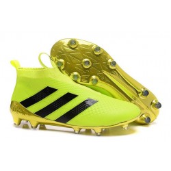 Scarpa da Calcetto Nuove 2016 adidas ACE16+ Purecontrol FG/AG Volt Nero