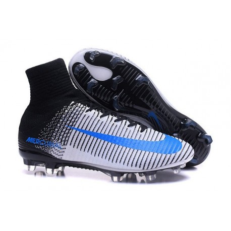 Nike Mercurial Superfly V FG Nuove 2016 Scarpa Calcetto Bianco Blu Nero