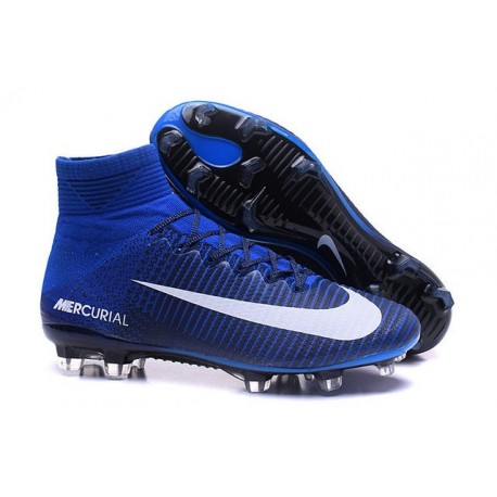 Nike Mercurial Superfly V FG Nuove 2016 Scarpa Calcetto Blu Bianco