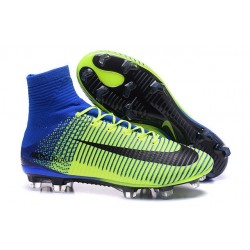 Nike Mercurial Superfly V FG Nuove 2016 Scarpa Calcetto Verde Blu Nero