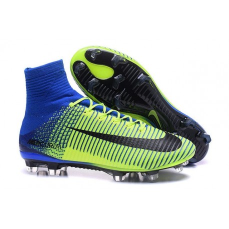 Nike Mercurial Superfly V FG Nuove 2016 Scarpa Calcetto Verde Blu Nero