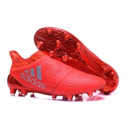 adidas X 16+ Purechaos FG Nuove 2016 Scarpa Calcio Rosso Argento Metallica