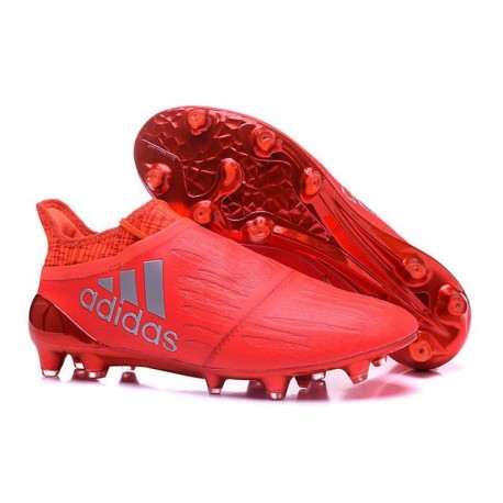 adidas X 16+ Purechaos FG Nuove 2016 Scarpa Calcio Rosso Argento Metallica