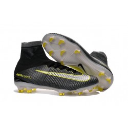 Scarpe da Calcetto Nike Mercurial Superfly V FG Nero Bianco Giallo