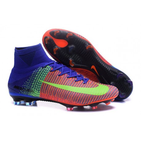 Scarpe da Calcetto Nike Mercurial Superfly V FG Blu Arancio Verde