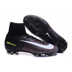 Scarpe da Calcetto Nike Mercurial Superfly V FG Nero Bianco Rosa