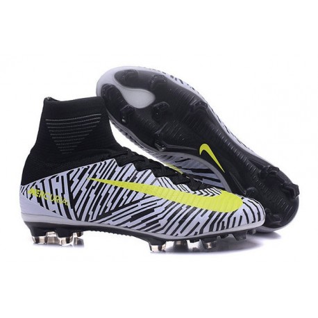 Scarpe da Calcetto Nike Mercurial Superfly V FG Bianco Nero Giallo