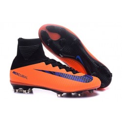 Nike Mercurial Superfly V FG Nuovo Scarpa da Calcio Uomo Arancio Viola