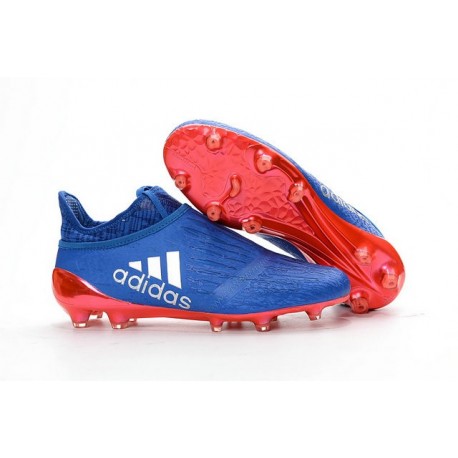 Scarpini da Calcio Nuovo 2016 adidas X 16+ Purechaos FG Blu Rosso