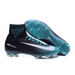 Nike Mercurial Superfly V FG Nuovo Scarpa da Calcio Uomo Nero Bianco Blu