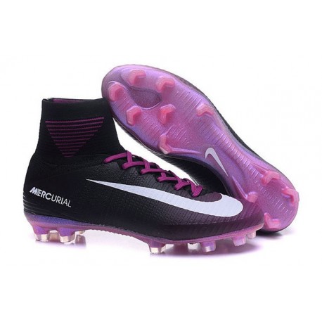 Nike Mercurial Superfly V FG Nuovo Scarpa da Calcio Uomo Nero Viola Bianco