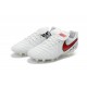 Nike Tiempo Legend 6 FG ACC Scarpini da Calcio Uomo Bianco Rosso