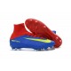 Nike Mercurial Superfly V FG Nuovo Scarpa da Calcio Uomo Rosso Blu Giallo