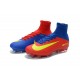Nike Mercurial Superfly V FG Nuovo Scarpa da Calcio Uomo Rosso Blu Giallo