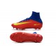 Nike Mercurial Superfly V FG Nuovo Scarpa da Calcio Uomo Rosso Blu Giallo