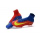 Nike Mercurial Superfly V FG Nuovo Scarpa da Calcio Uomo Rosso Blu Giallo