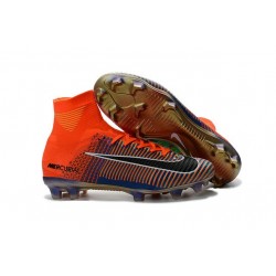 Nike Mercurial Superfly V FG Nuovo Scarpa da Calcio Uomo Arancio Nero Blu