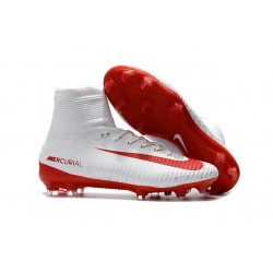 Scarpe da Calcio Nike Mercurial Superfly 5 FG ACC Bianco Rosso
