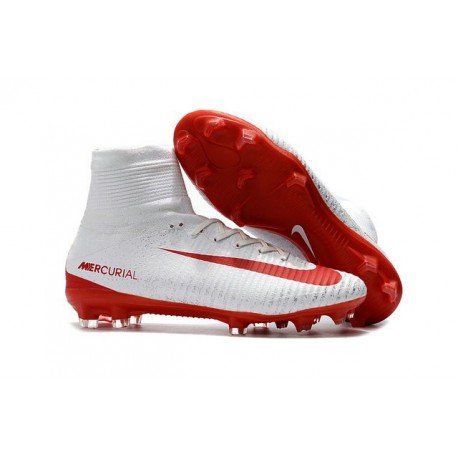 Scarpe da Calcio Nike Mercurial Superfly 5 FG ACC Bianco Rosso