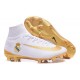 Nike Mercurial Superfly V FG Scarpa Calcio Real Madrid FC Bianco Oro